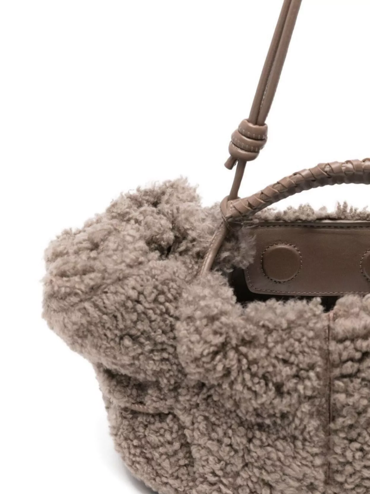 Hereu Braided Handle Shoulder Bag With Adjustable Strap