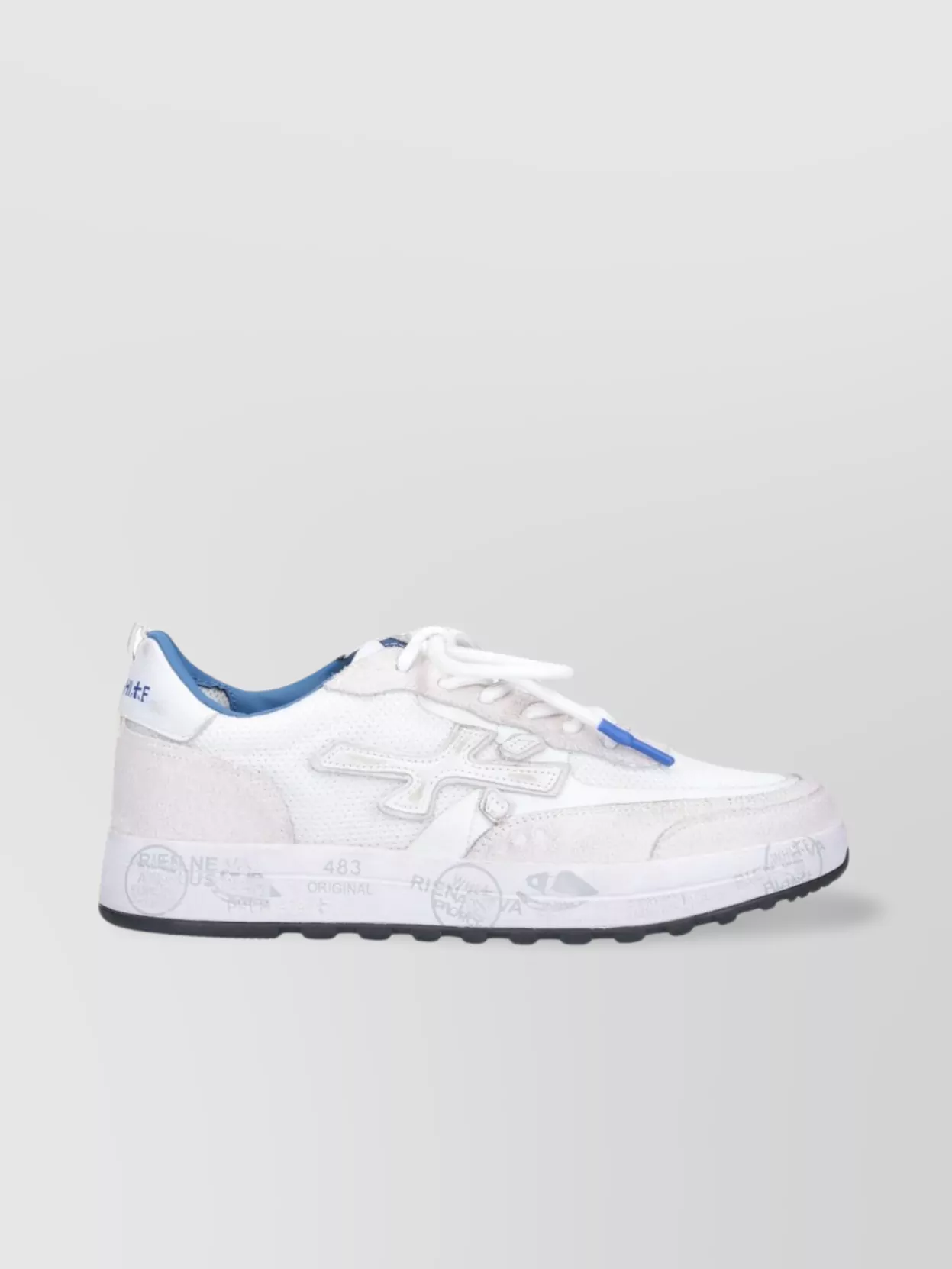 Premiata Low Top Round Toe Rubber Sole Sneakers