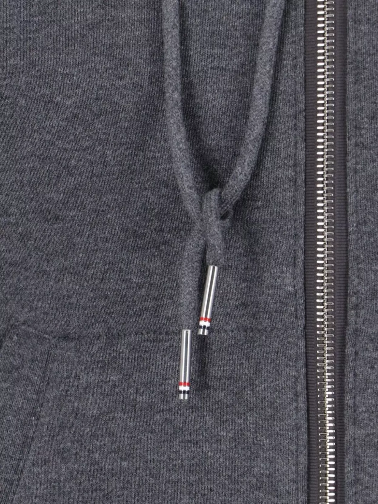 Thom Browne Hooded Sweatshirt With Striped Sleeve Detail