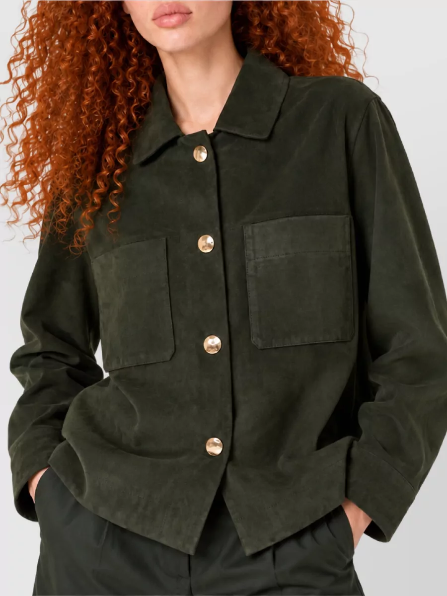 S Max Mara Leather Single Breasted Coat