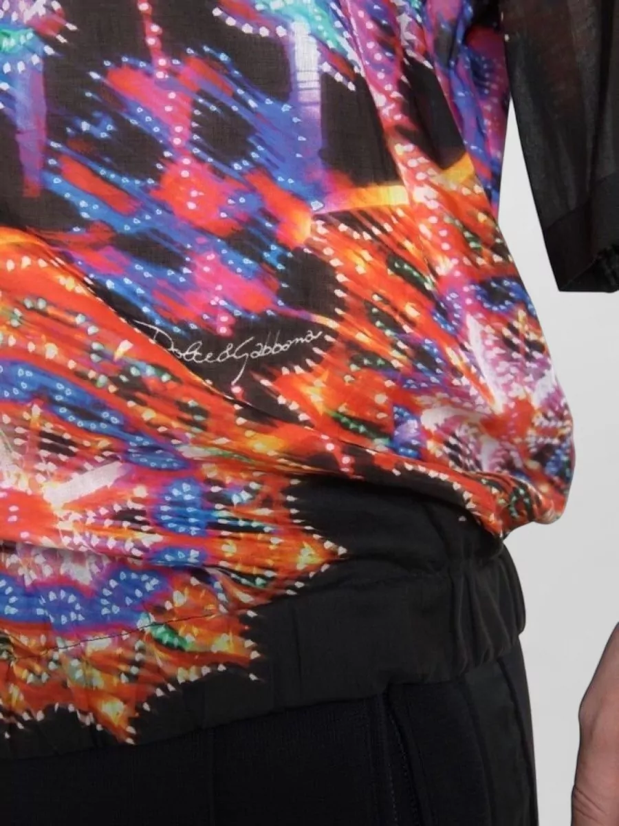 Dolce&Gabbana Printed Short-Sleeve V-Neck Shirt