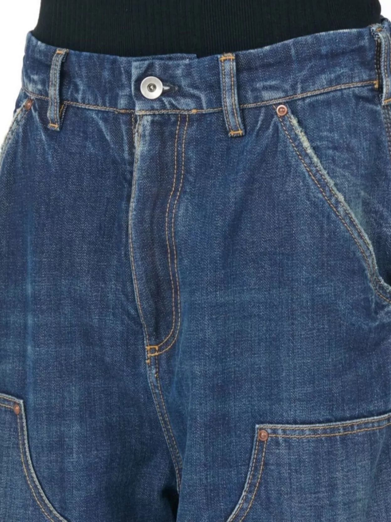 Maison Margiela High-waisted Wide-leg Denim Trousers In Blue