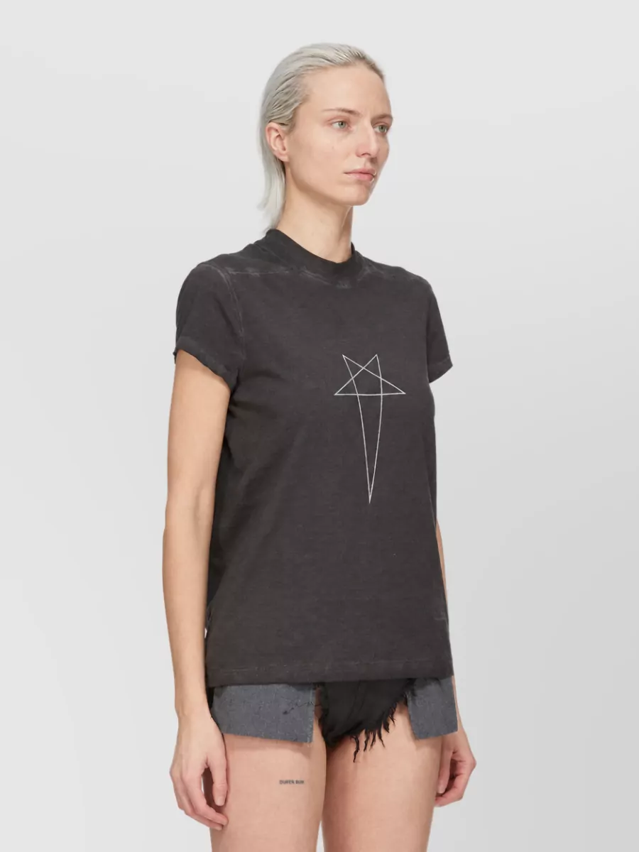Rick Owens Drkshdw Cotton Printed Crew Neck T-Shirt