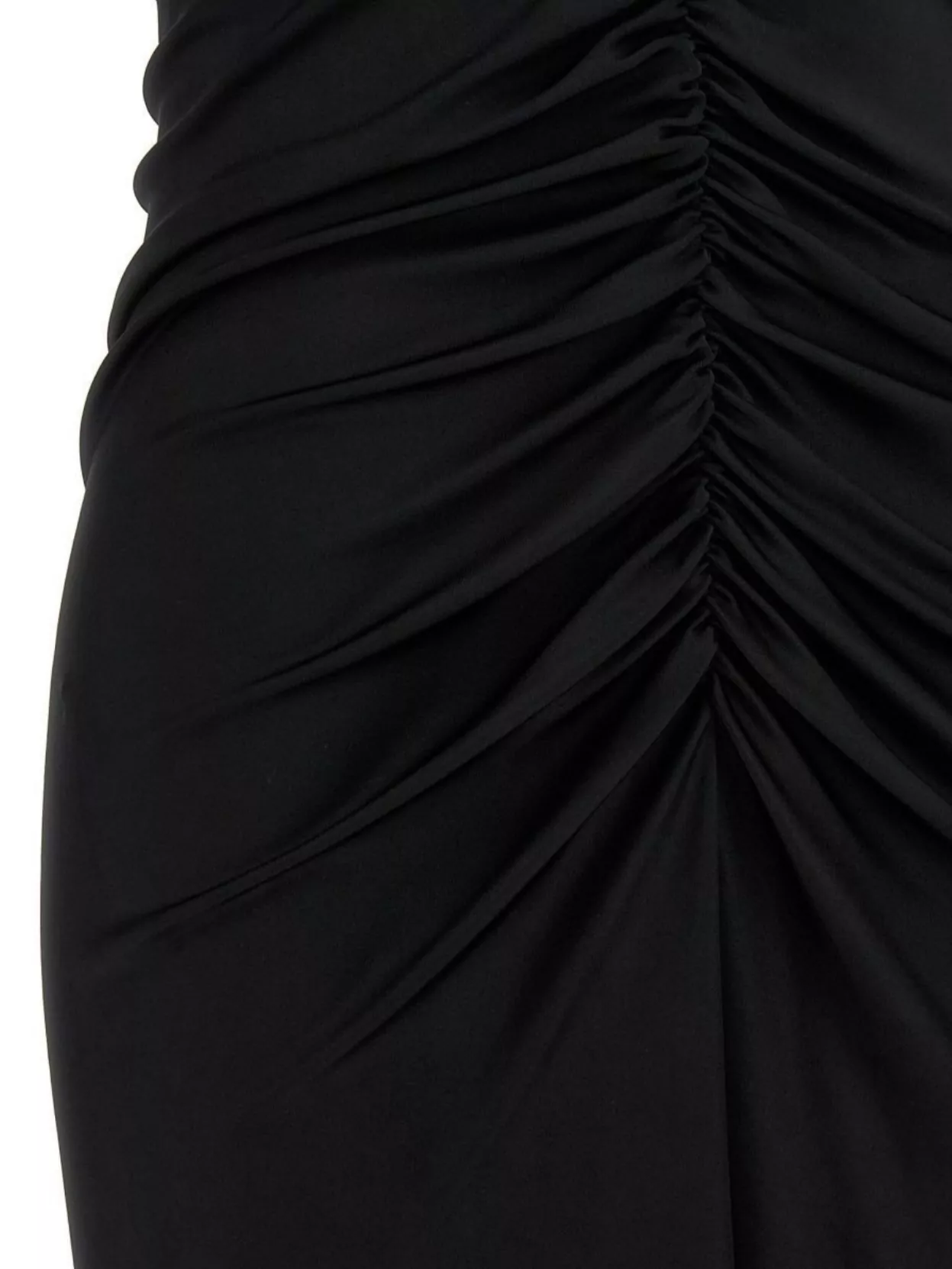 Victoria Beckham Draped V-Neckline Ruched Long Sleeve Mini Dress