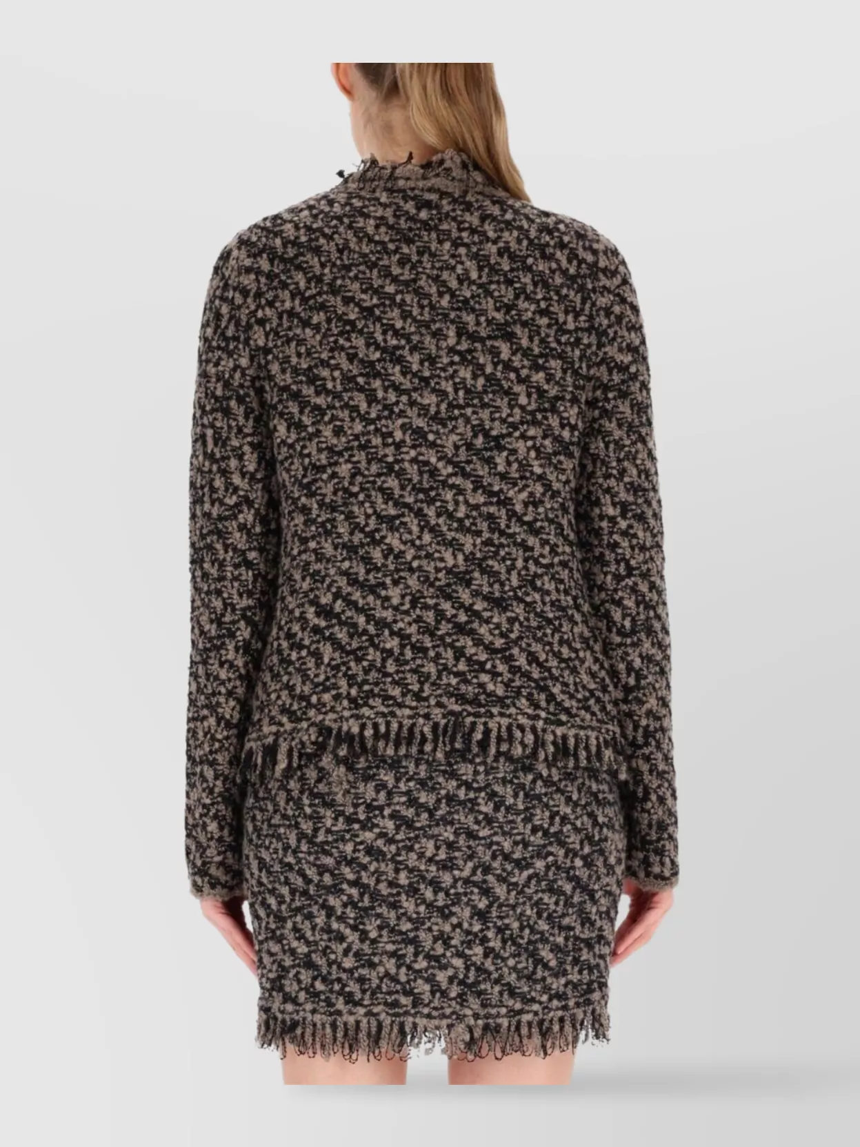 Fabiana Filippi Textured Fringe Jacket And Pockets In Brown