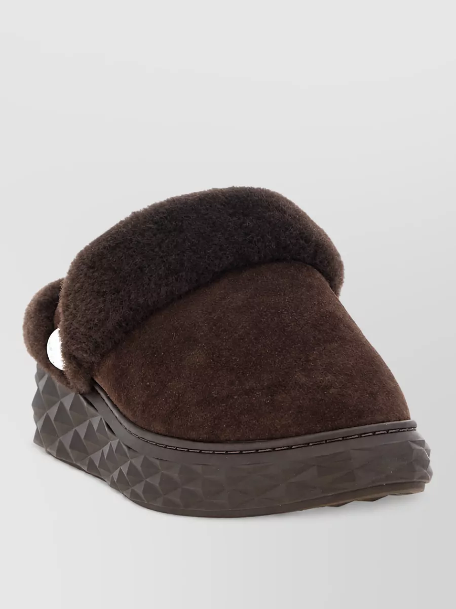 Jimmy Choo suede shearling slippers
