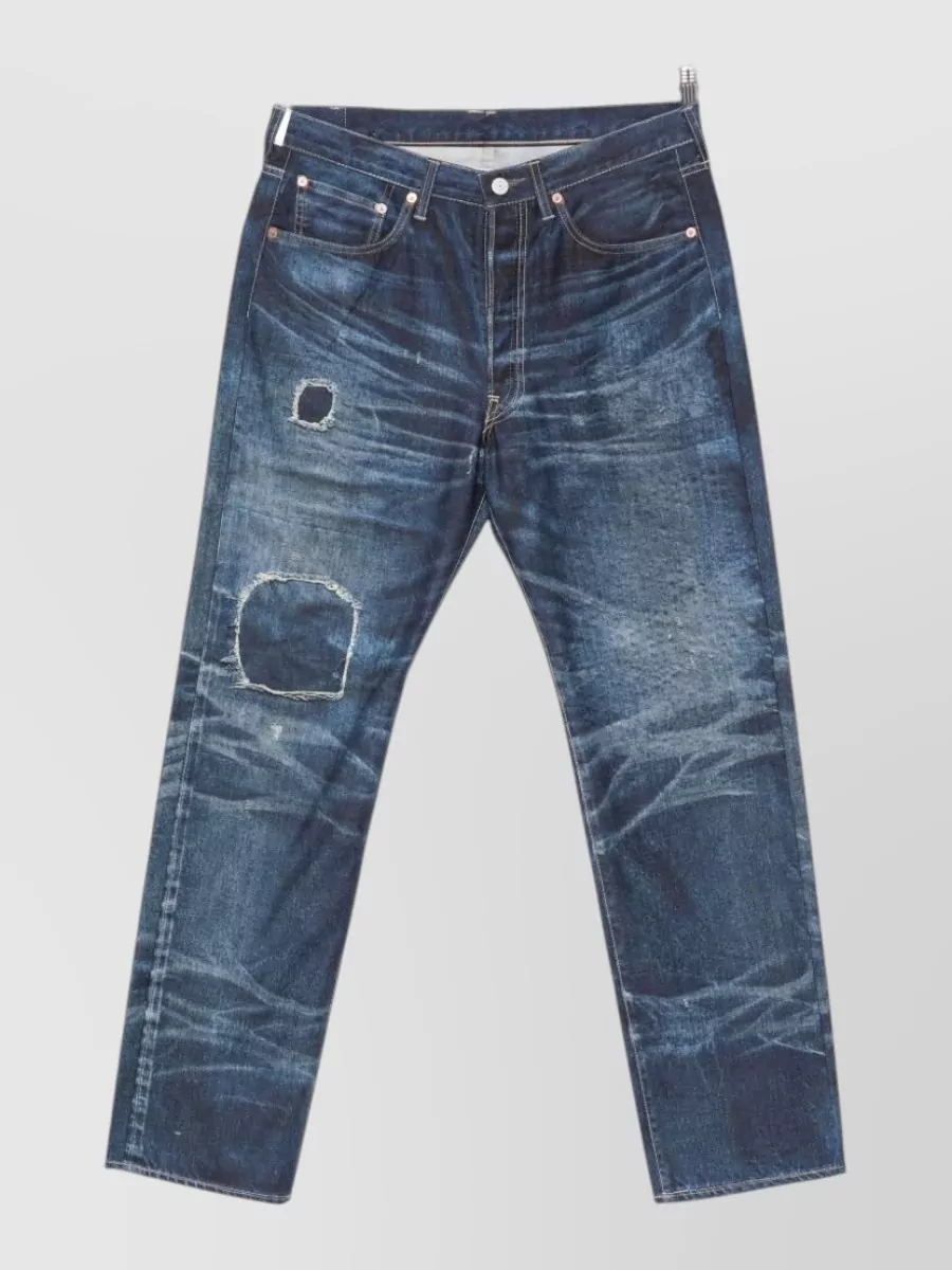 Junya Watanabe contrast topstitching denim jeans
