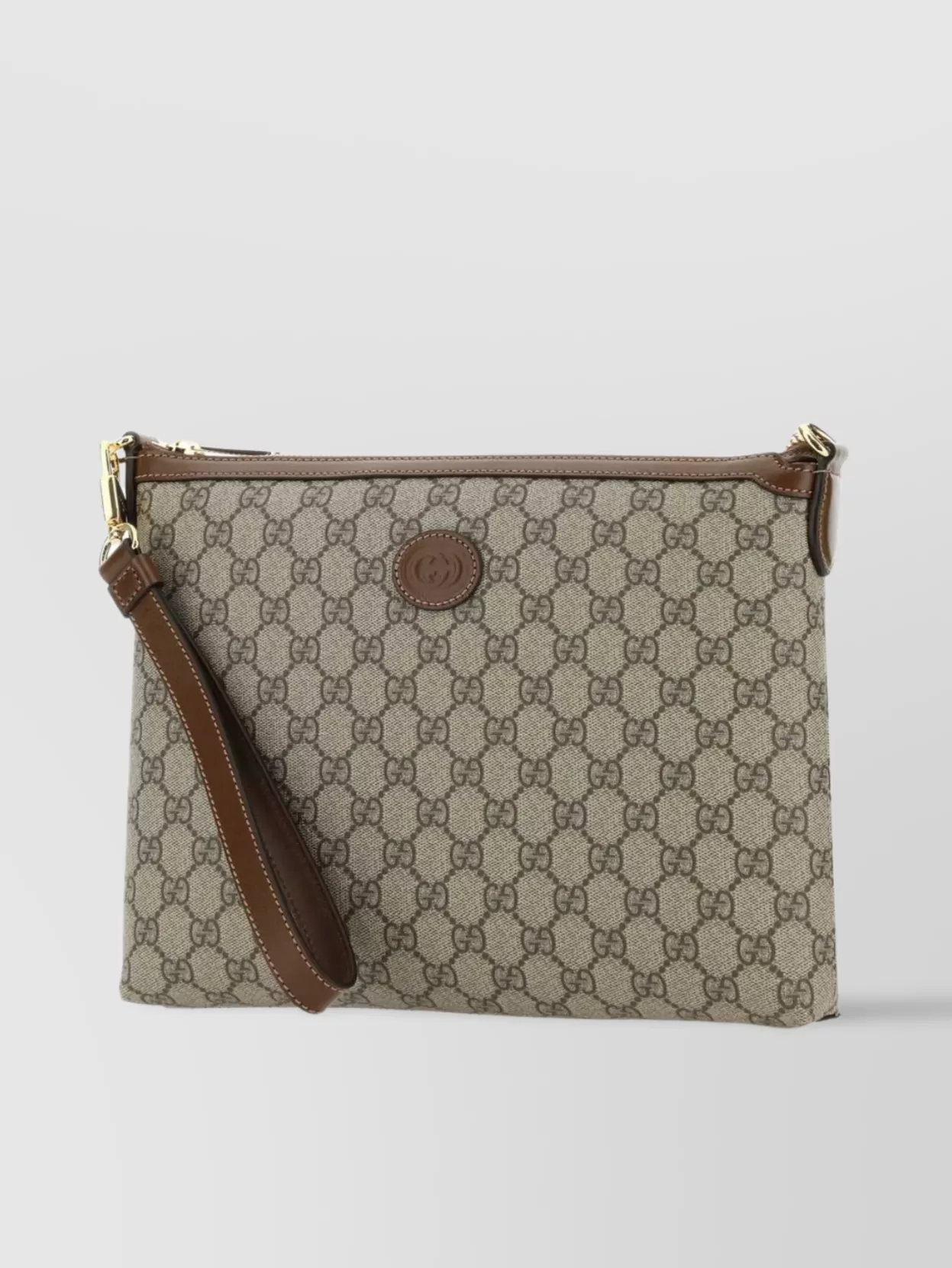 Gucci Fabric Crossbody Bag Leather Trim