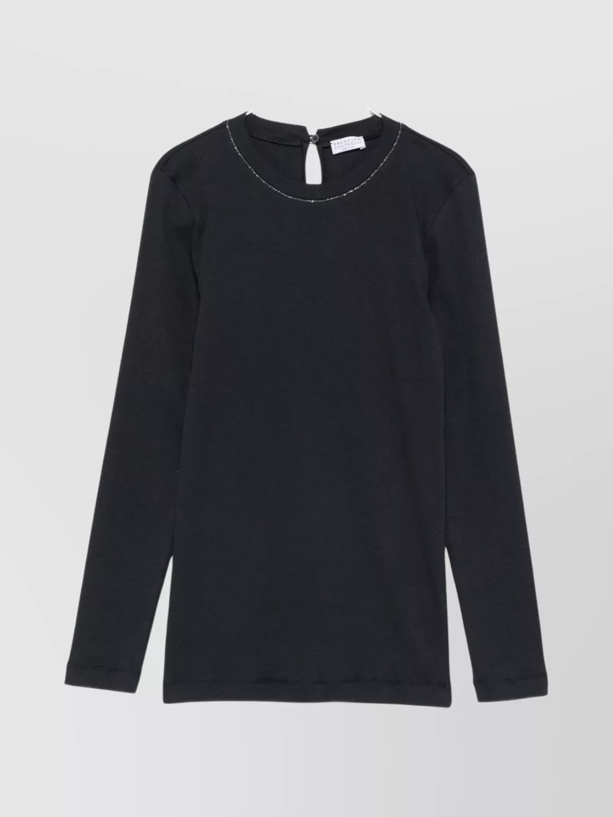 Brunello Cucinelli Embellished Crewneck Sweater With Keyhole Detail