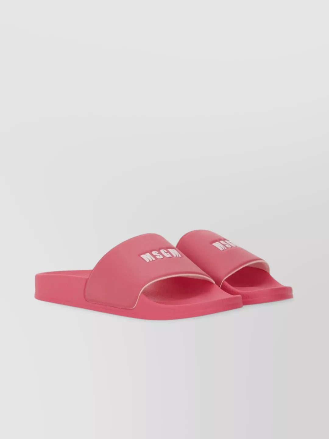 Msgm Logo Open Toe Slide Sandal In Pink