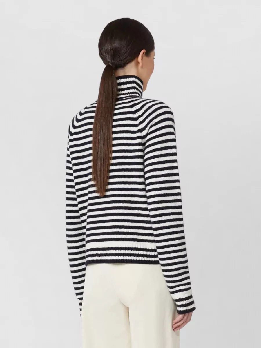 Max Mara Mxmpaniera Striped Stand Up Collar Sweater