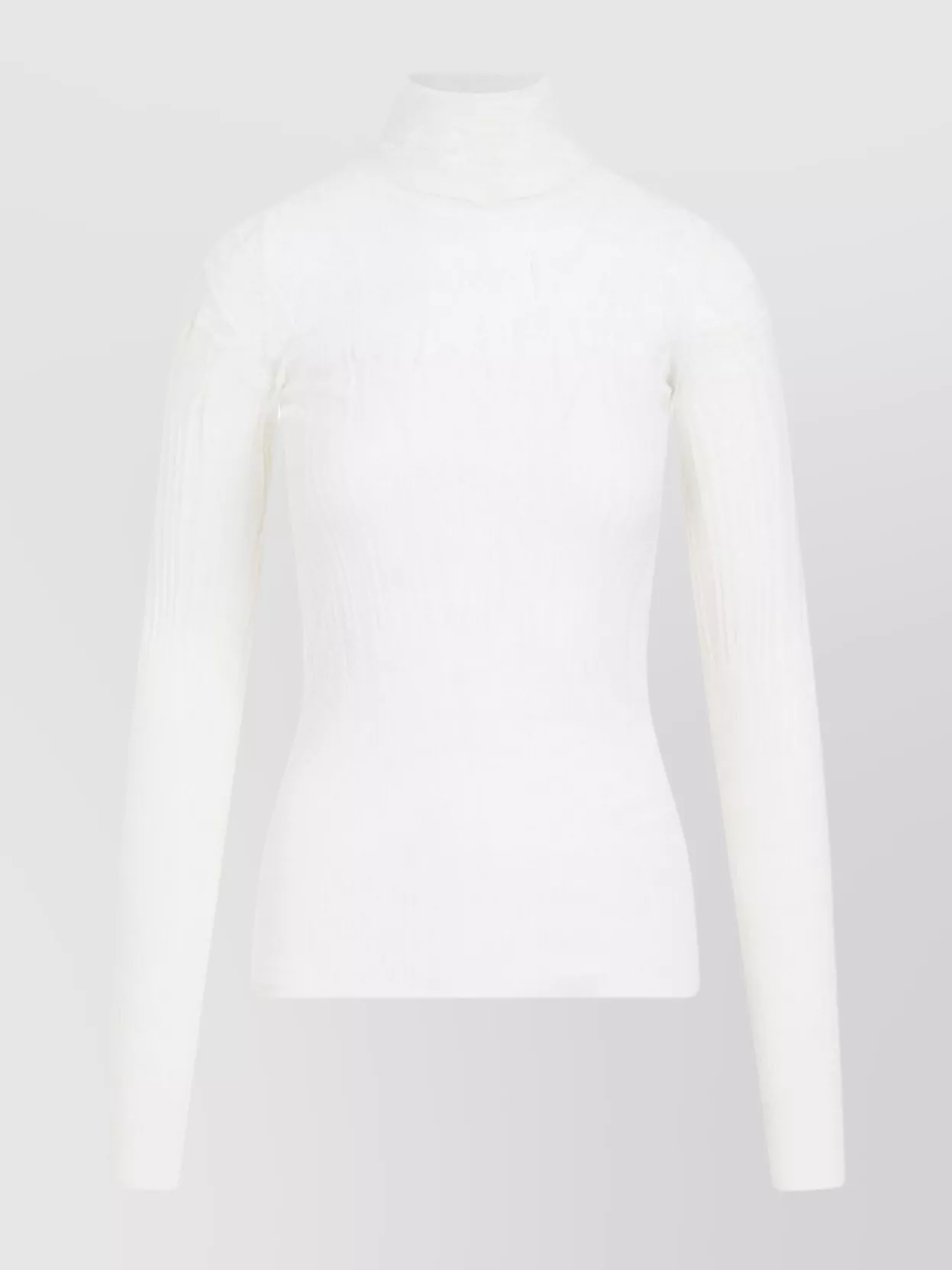 Shop Bottega Veneta Ribbed Texture Cotton Top Turtle-neck