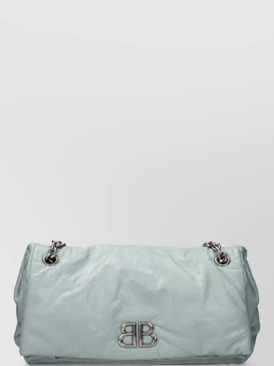 Balenciaga monaco leather clutch bag