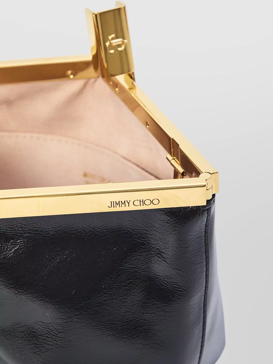 Jimmy Choo Clutch Bag Chain Strap Gold Tone Hardware