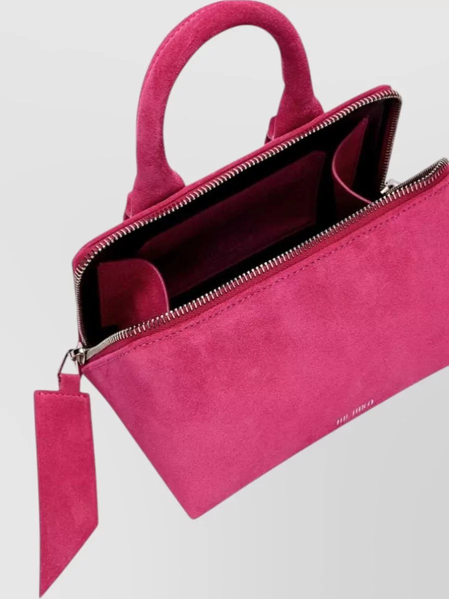The Attico Friday Mini Suede Leather Top Handle Bag