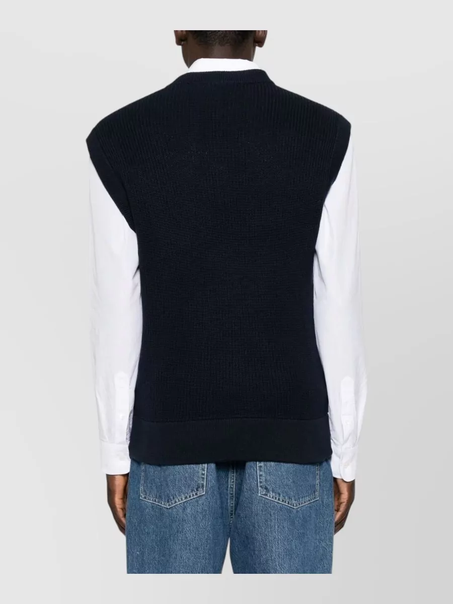 Icecream Waffle Knit V-Neck Sleeveless Vest