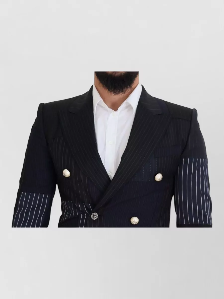 Dolce&Gabbana Silk Patchwork Double-Breasted Blazer