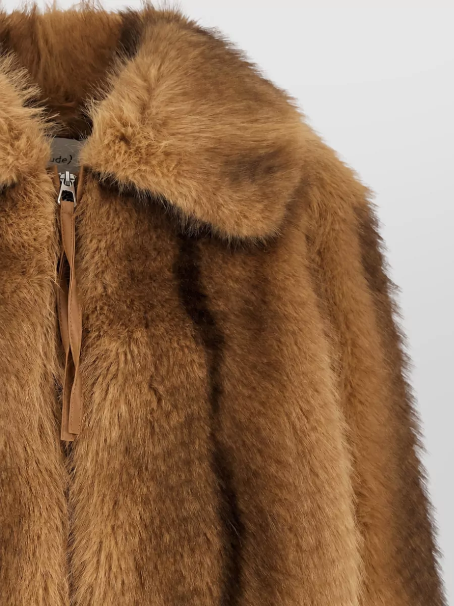 Nude Faux Fur Bomber Jacket