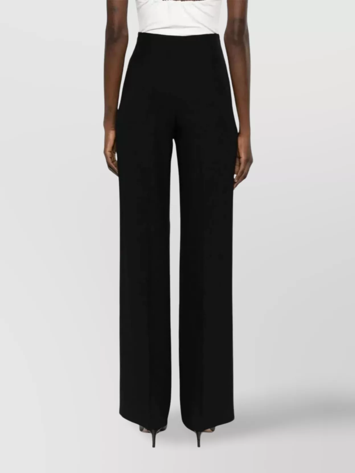 Alberta Ferretti High-Waisted Tailored Satin Trousers
