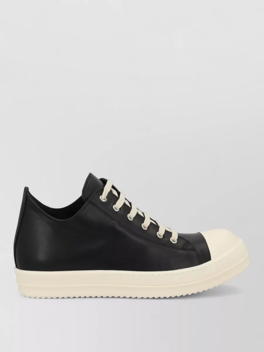 Rick Owens Low Top Sneaker Round Toe Rubber Sole