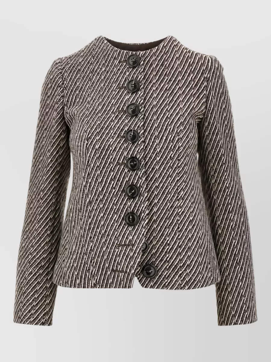 Emporio Armani textured single-breasted coat