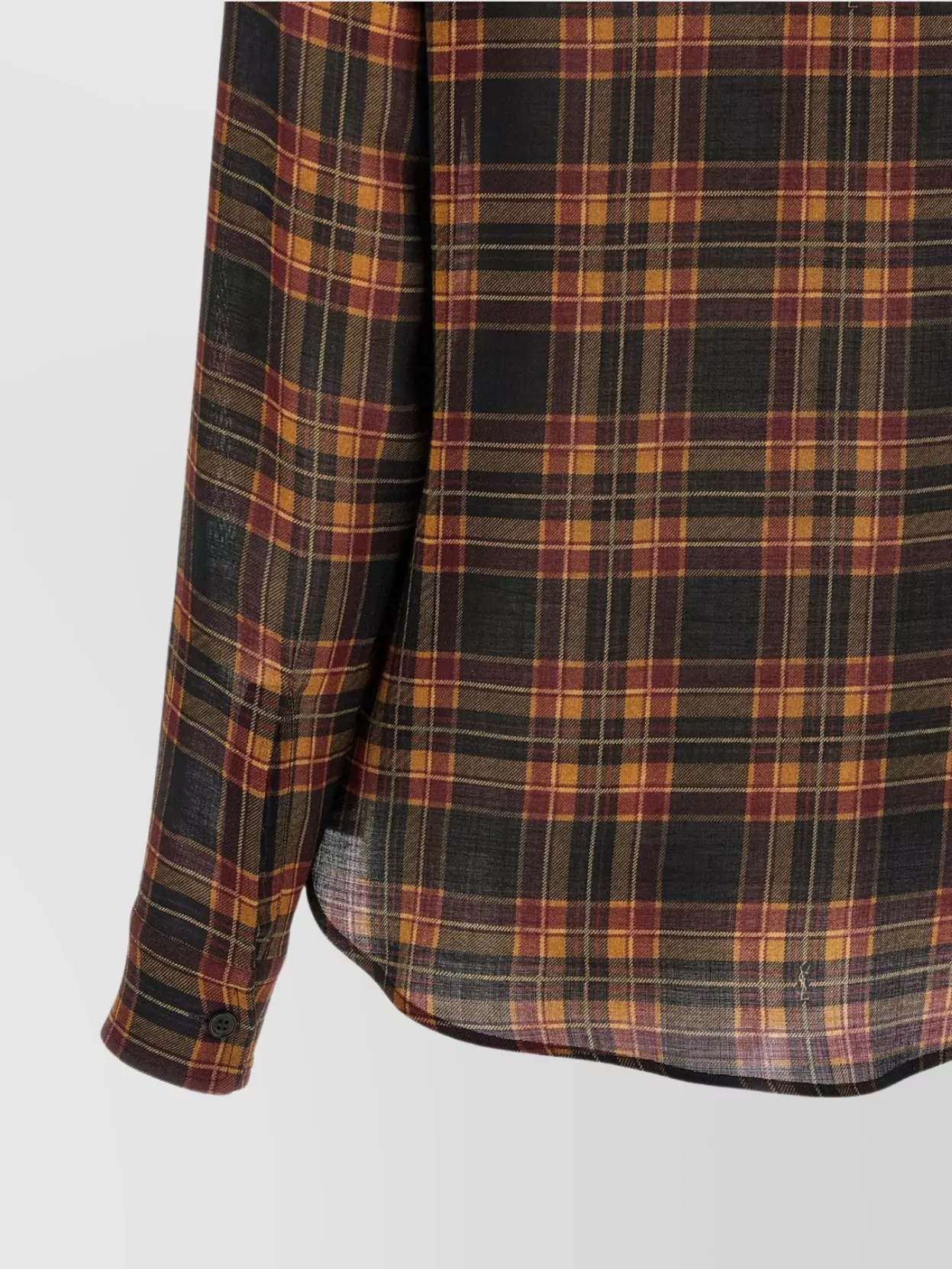 Saint Laurent Plaid Shirt Featuring Bow Detail And Pockets In Multi