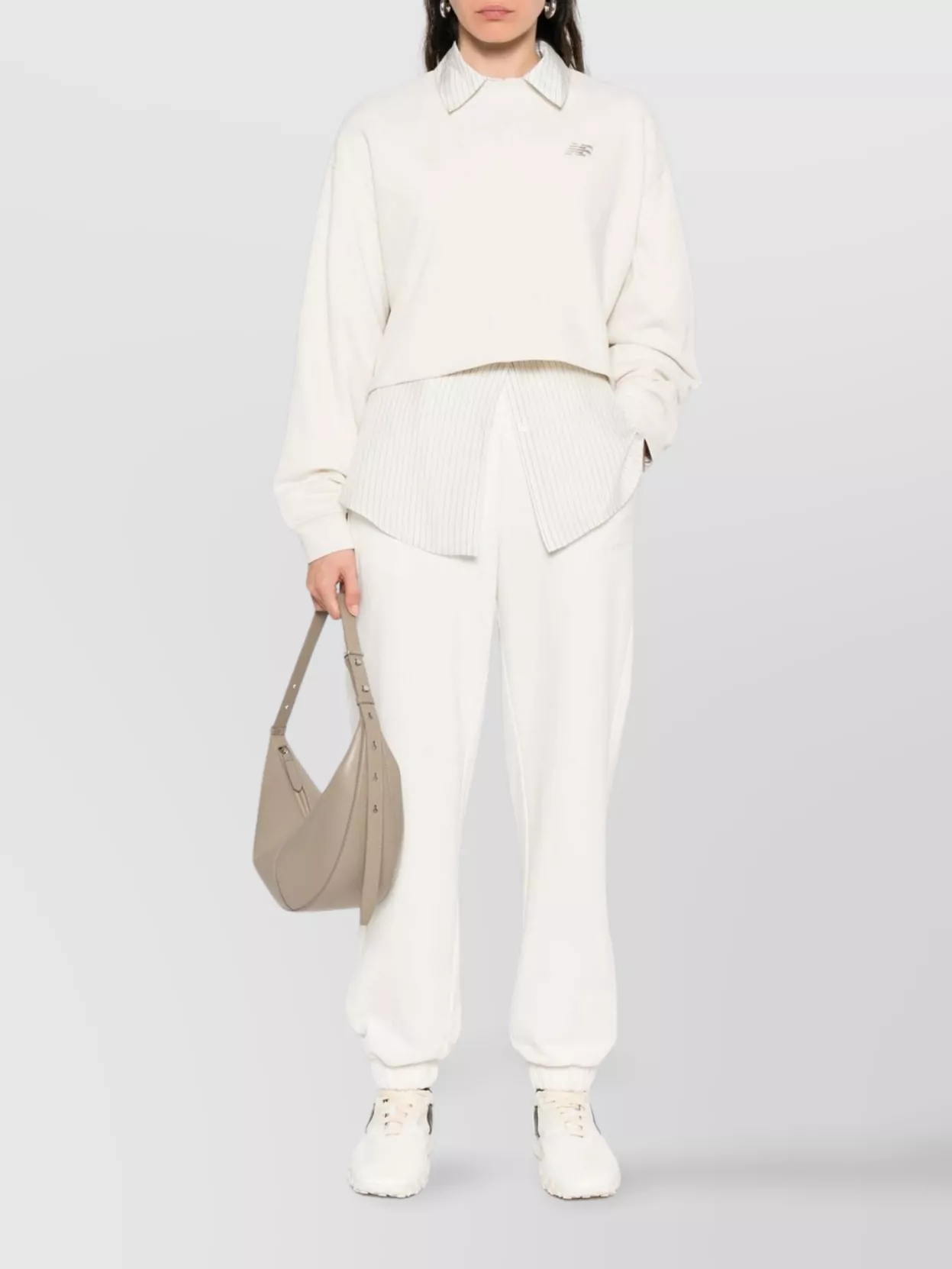 Calvin Klein Logo Terry Pant Elastic Waistband In White