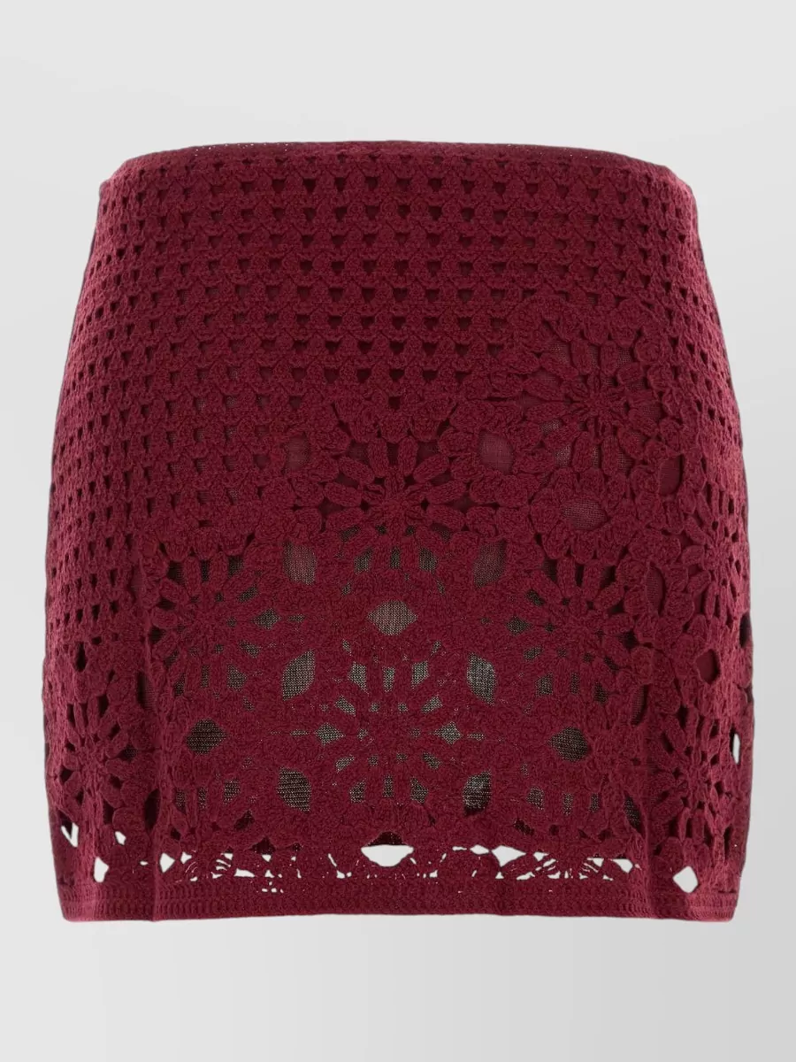 Frame crochet cotton mini skirt