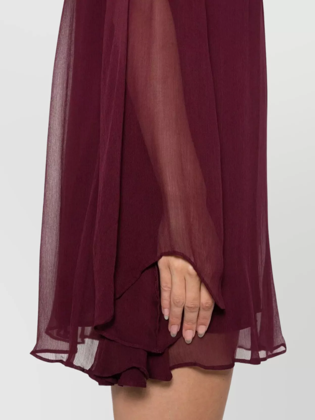 Staud Silk Dress With Cowl Neckline And Puff Sleeves