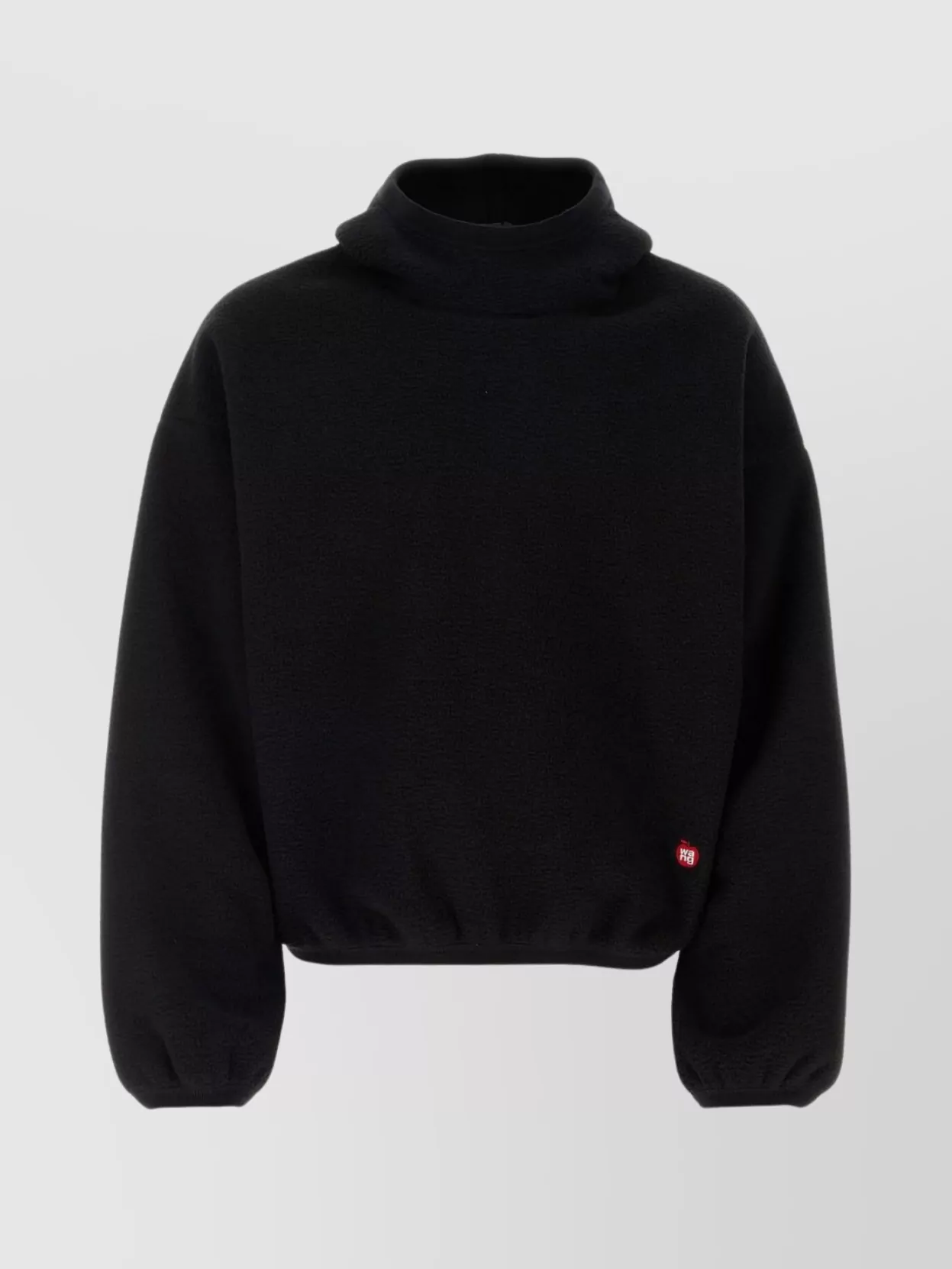 Shop Alexander Wang Pile Sweatshirt With Hood And Turtleneck In Black