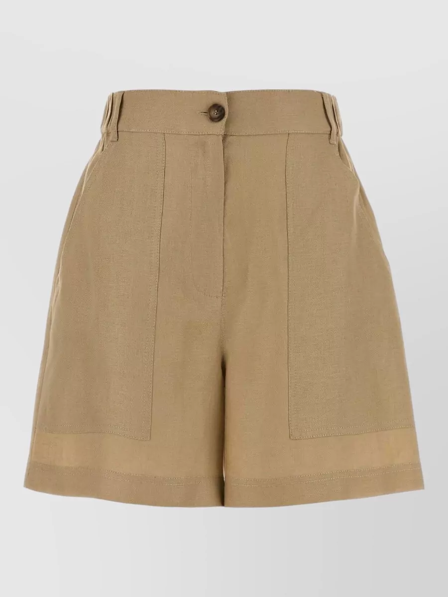 Weekend Max Mara Linen Flared Cropped Shorts