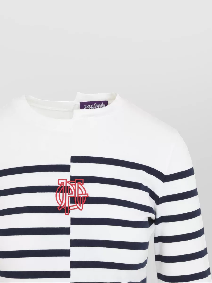 Jean Paul Gaultier Striped Asymmetric Long-Sleeve Top