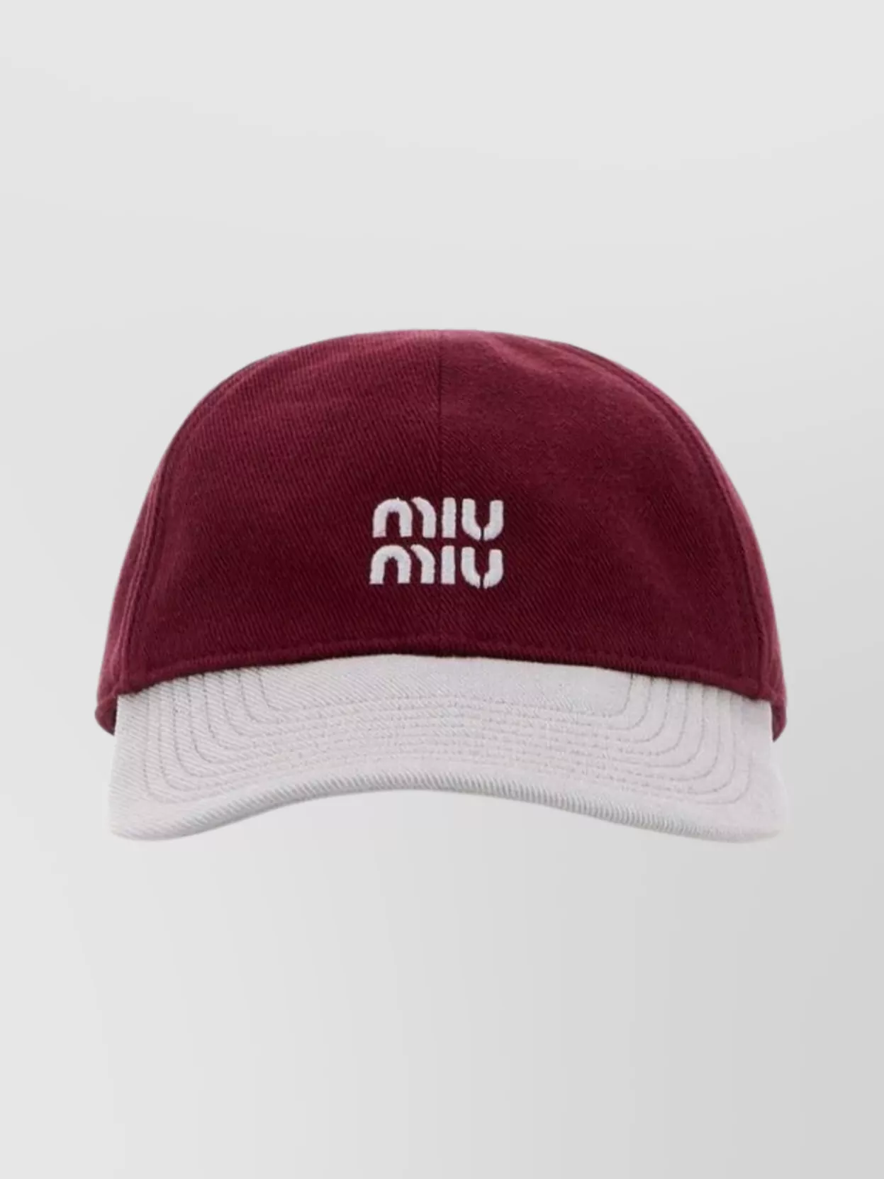 Miu Miu Two-tone Baseball Cap Curved Brim In Red