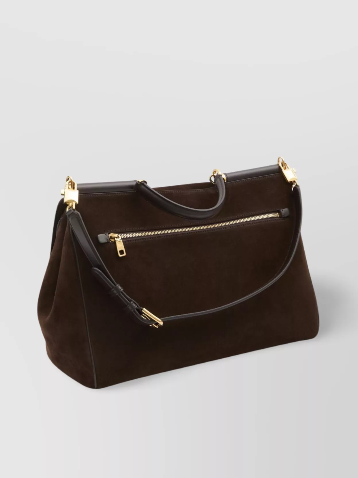 Dolce & Gabbana Sicily Suede Tote Bag With Adjustable Strap