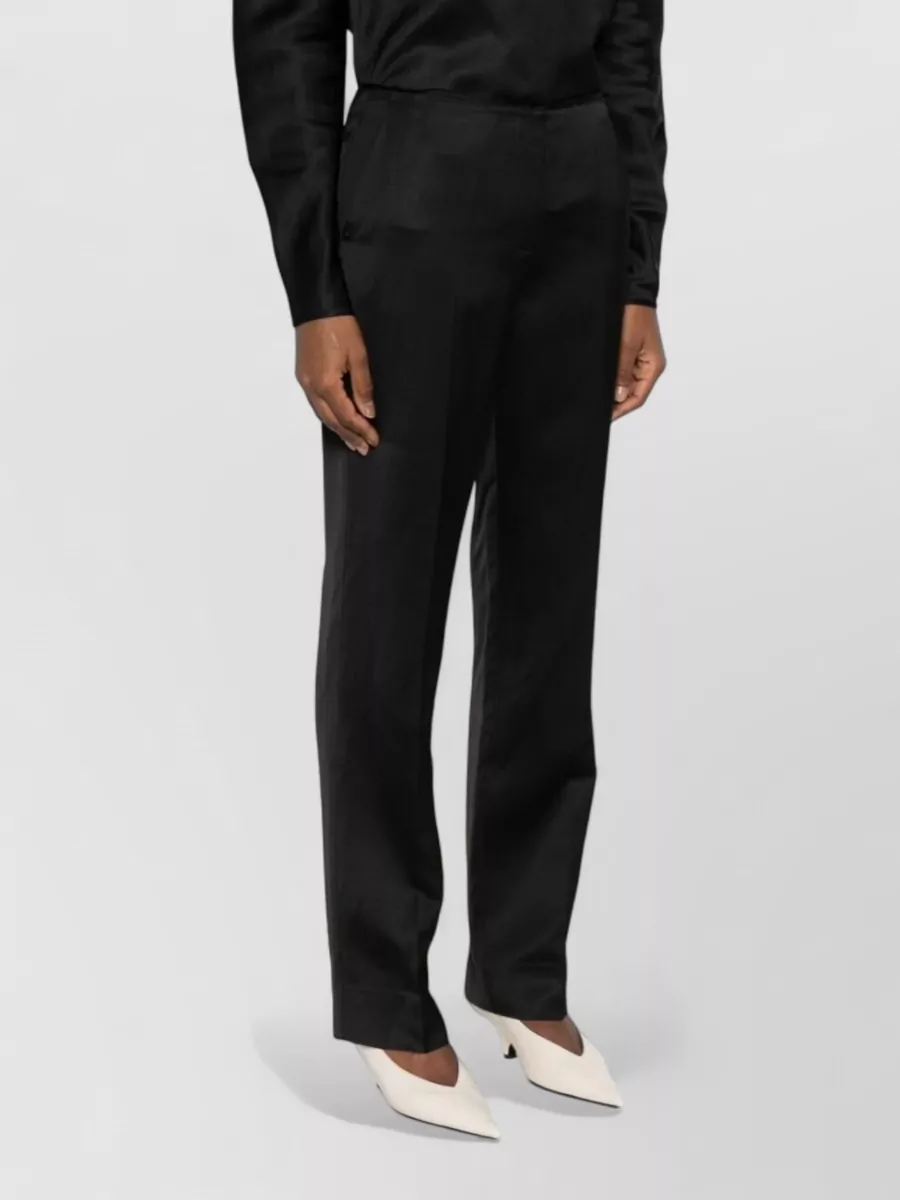 Totême Linen Blend Trousers Straight Leg Tailored