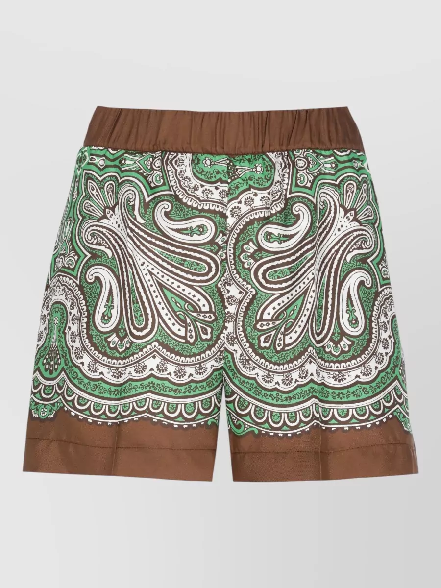 Parosh Silk Printed Knee-Length Shorts
