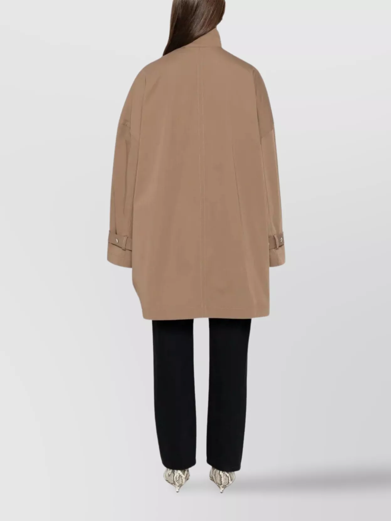 Totême Belted Cuffs Trench Coat With Oversized Fit In Brown