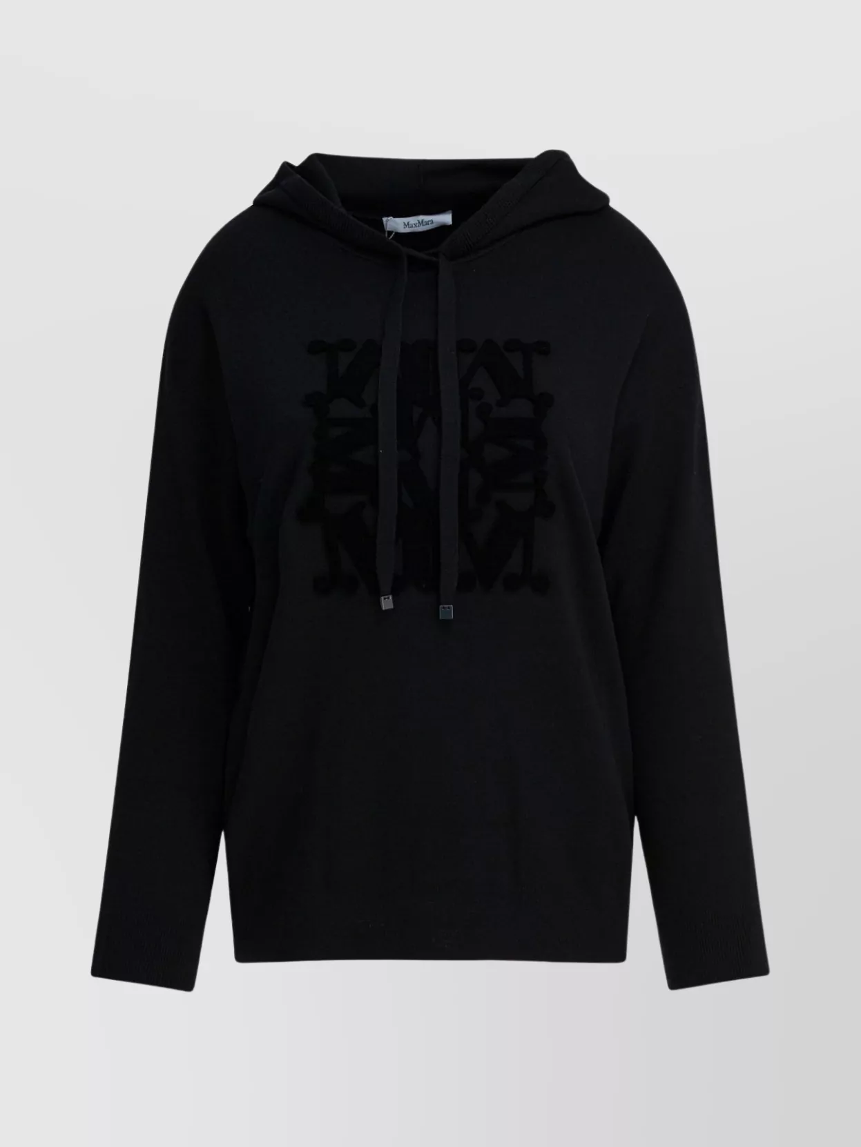 Max Mara Hooded Sweater Made From Virgin Wool In Black