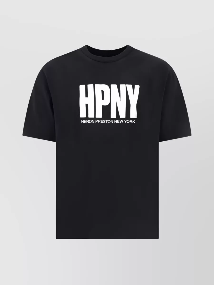 Shop Heron Preston Contrasting Logo-print T-shirt In Organic Cotton In Black