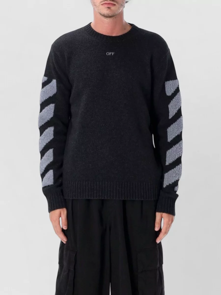 Off-White fuzzy knit crewneck jumper