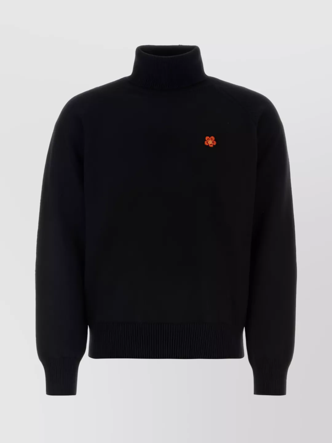 Shop Kenzo Boke Ribbed Turtleneck Sweater With Cuffs And Hem In Black