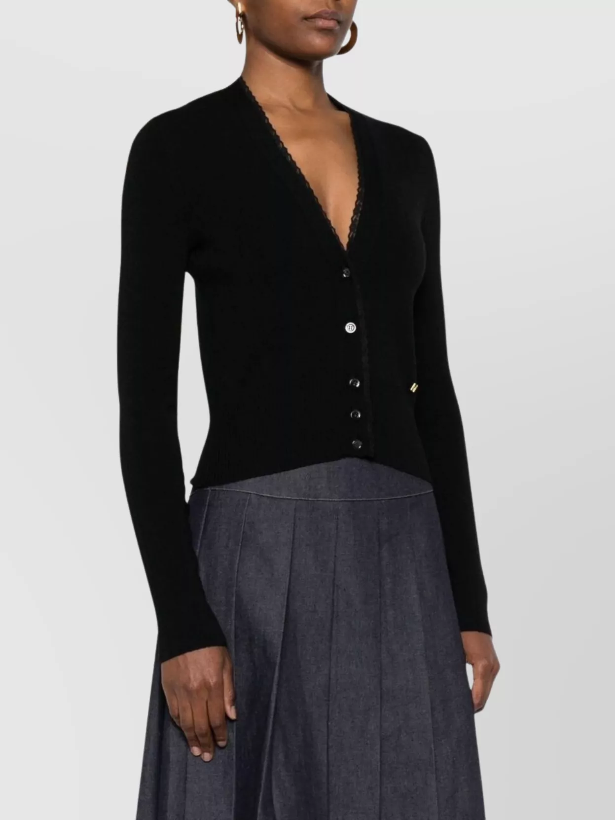 Moschino Lace Trim Long Sleeve Blazer Jacket