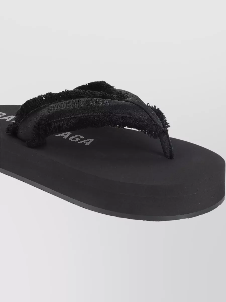 Balenciaga Satin Thong Platform Sandals