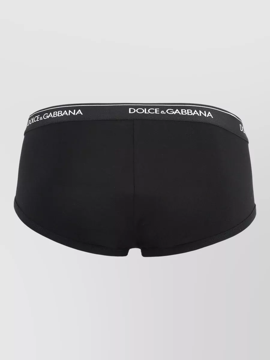 Dolce&Gabbana Two Briefs Stretch Cotton Logo Waistband