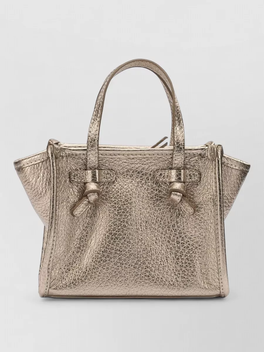 Gianni Chiarini Metallic Textured Crossbody Bag Top Handles Strap