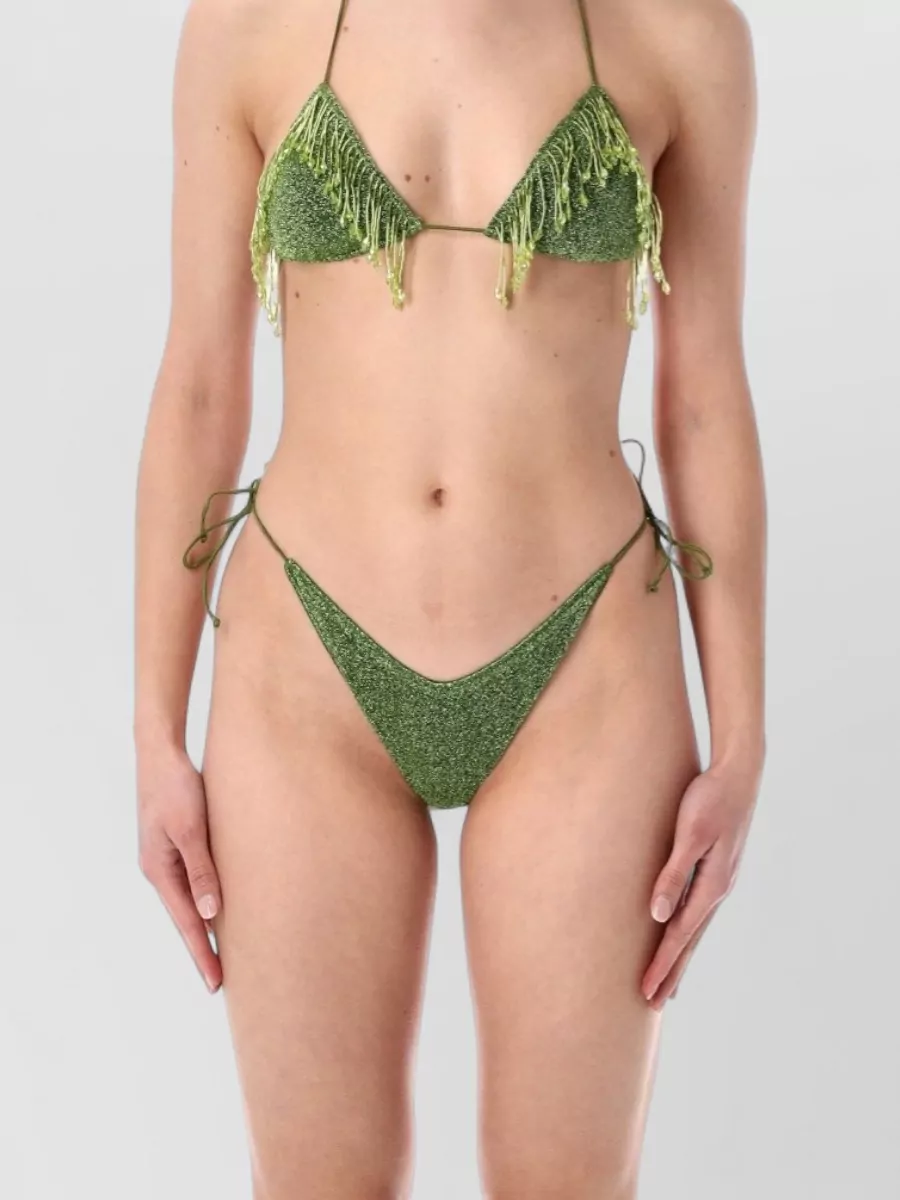 Oséree Metallic Pearl-Embellished Bikini Set