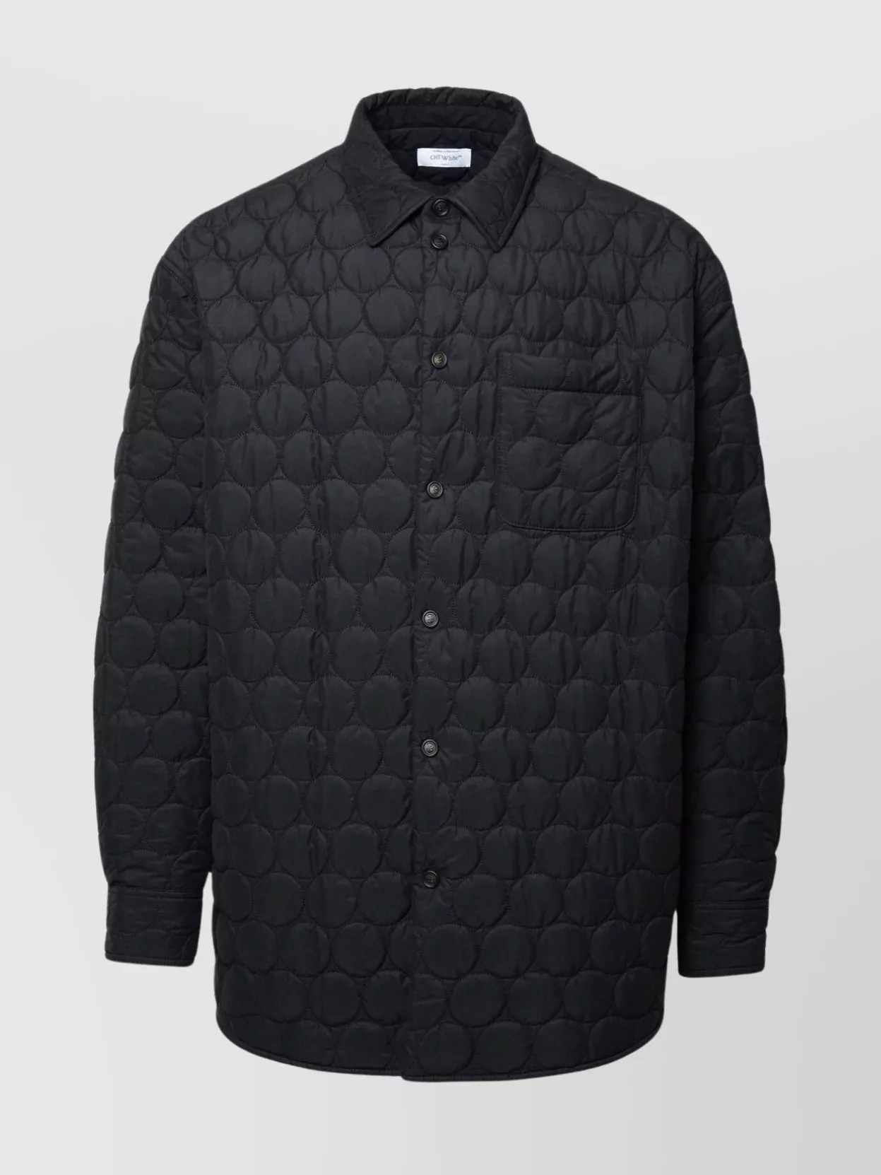 Shop Off-white Polyester Jacket With Chest Pocket And Quilted Design