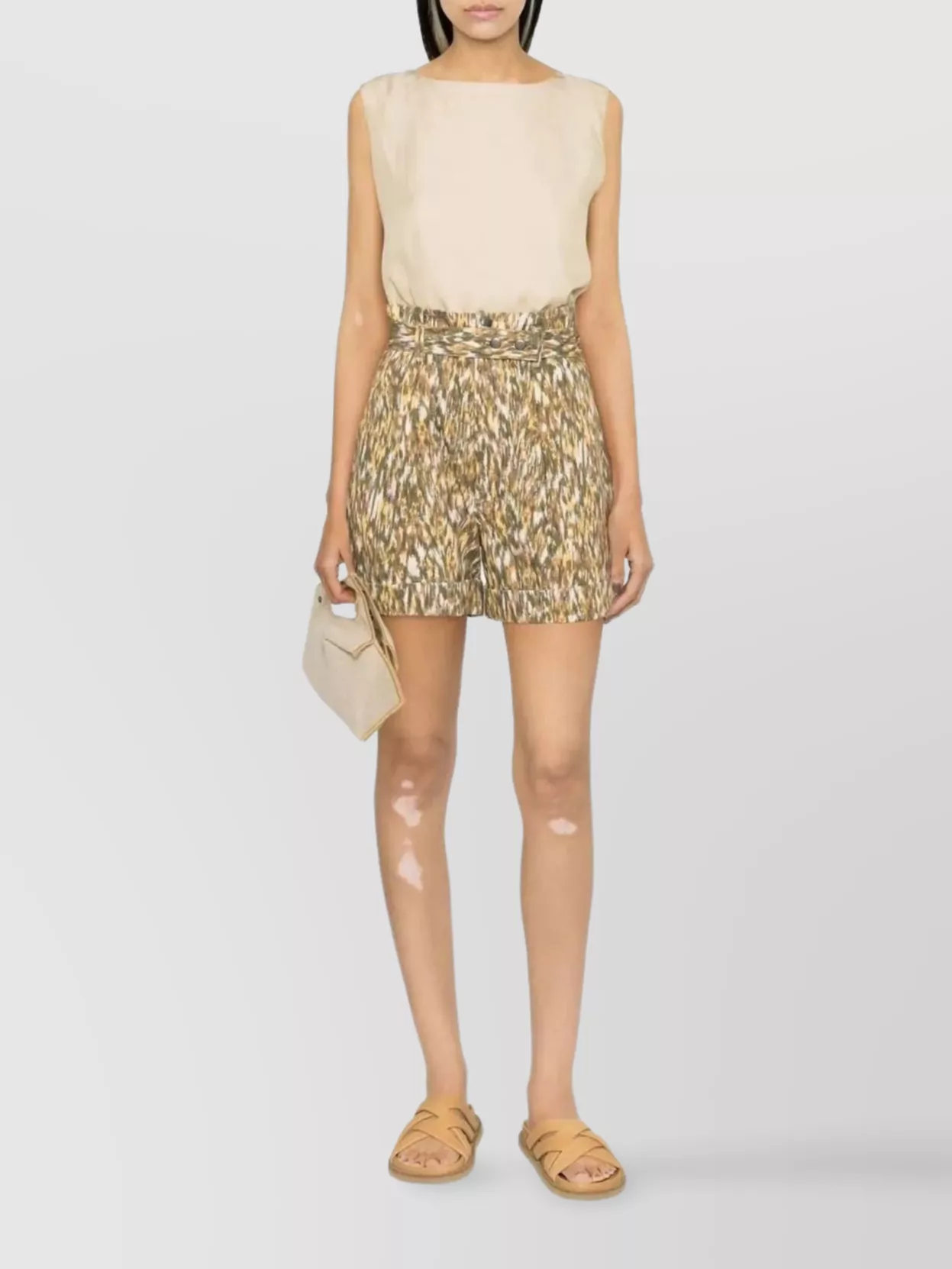 Fabiana Filippi Sleeveless Lightweight Top With Smooth Finish In Neutral