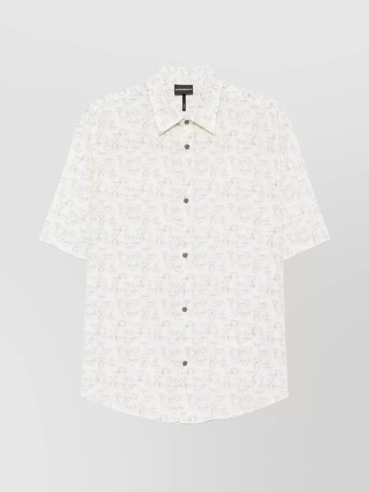 Emporio Armani printed button-down collar short sleeve shirt