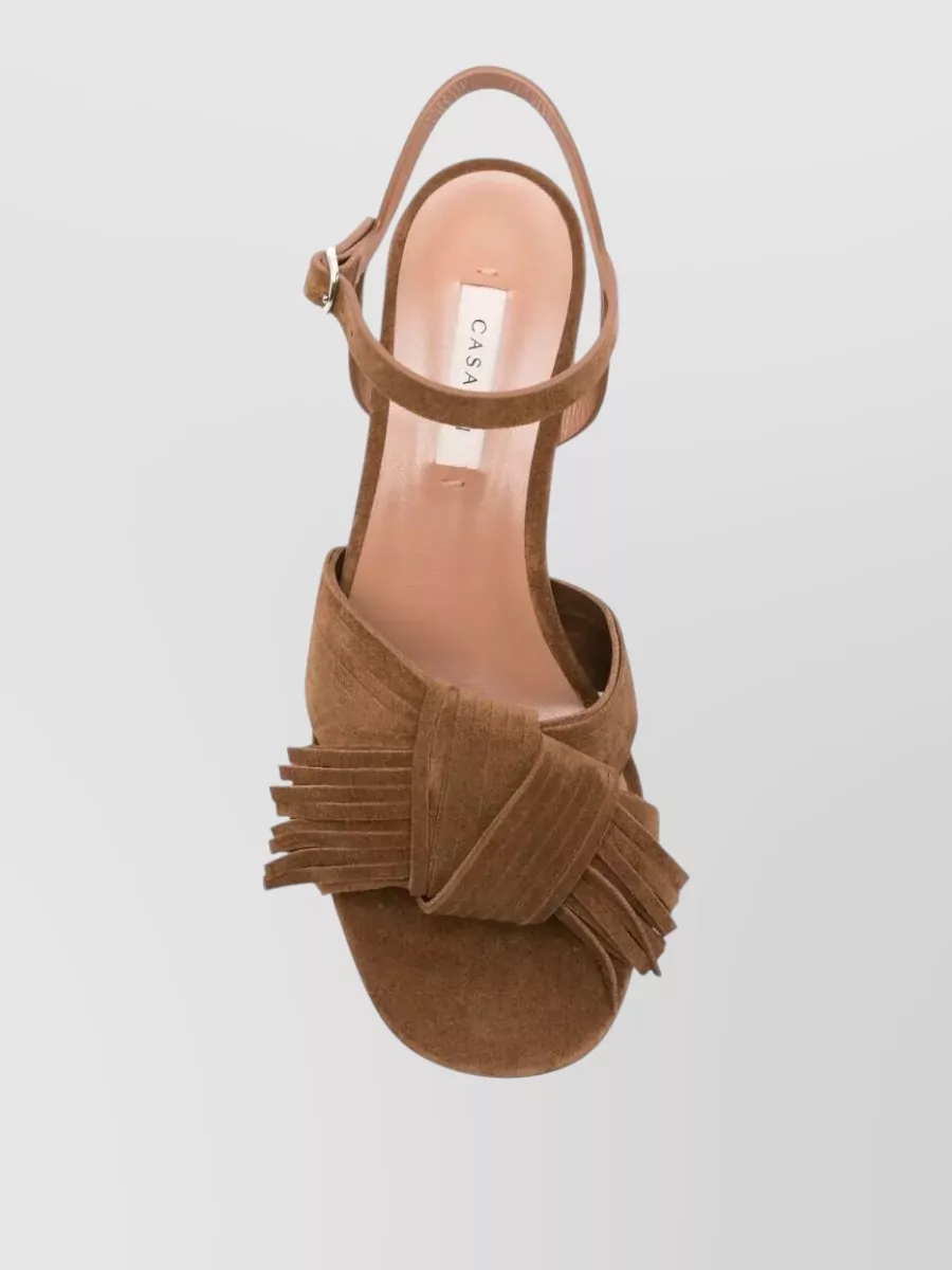 Casadei Leather Cleo Ribbon Sandals